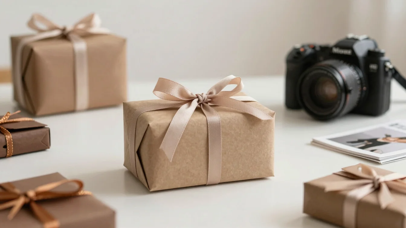 Presentación de regalo de accesorios sin empaque específico, bode